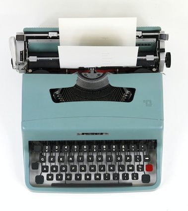 blue type writer to communicate the level of contactability that is possible for engage corvallis walking tours